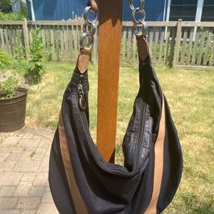 LeSportsac with leather trim.